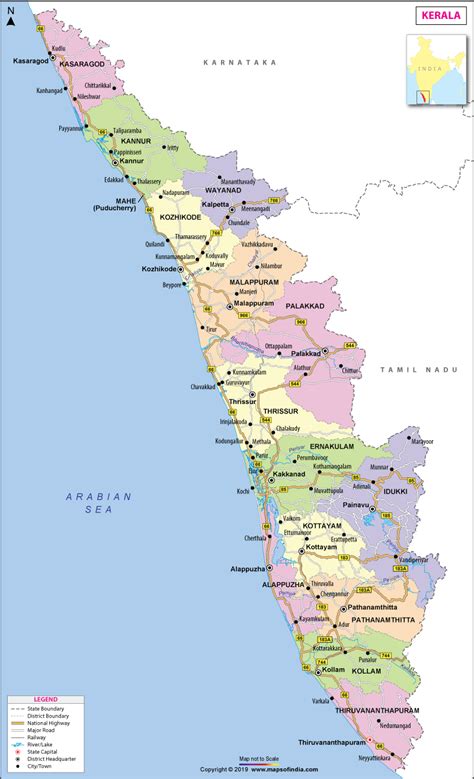 kerala vip chart|Kerala Map .